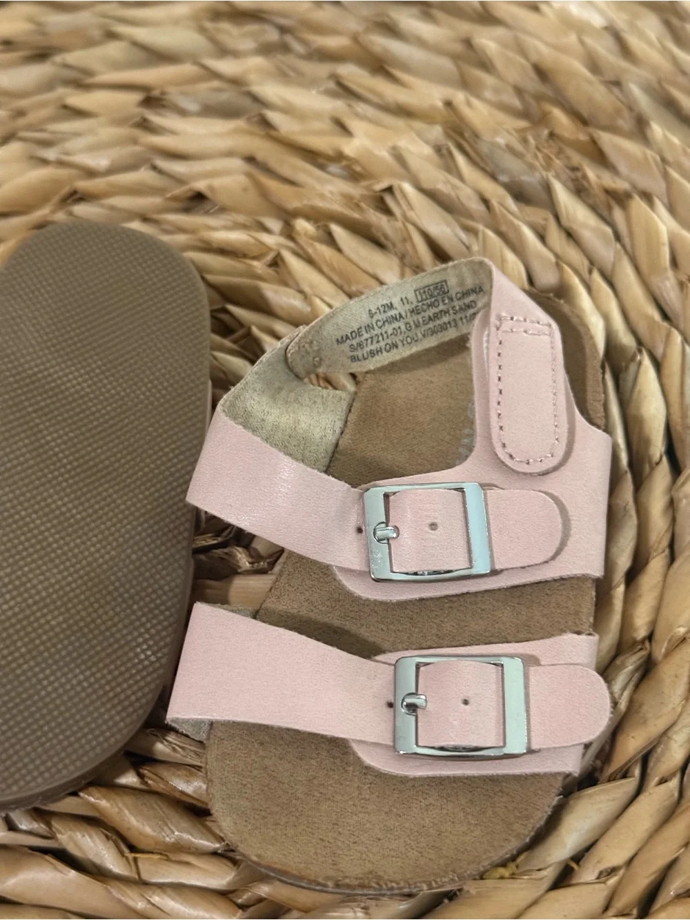 Old Navy Light Pink Triple Buckle Kids Sandals